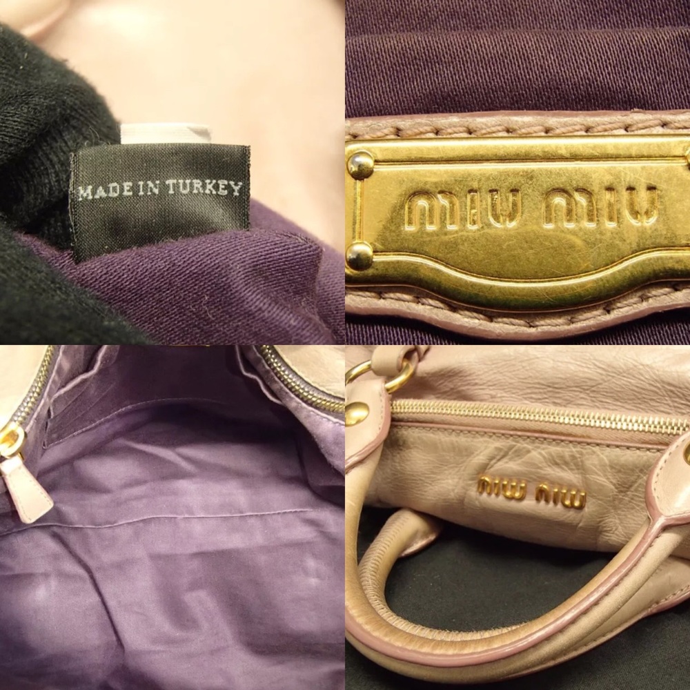✨HP✨AUTH MIUMIU PINK Pale Bow Vitello Lux Leather Bag M - Picture 3 of 12